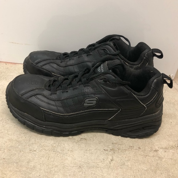 solid black work shoes